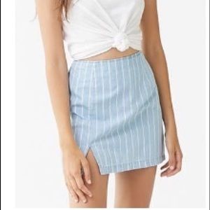 Striped Chambray Mini Skirt